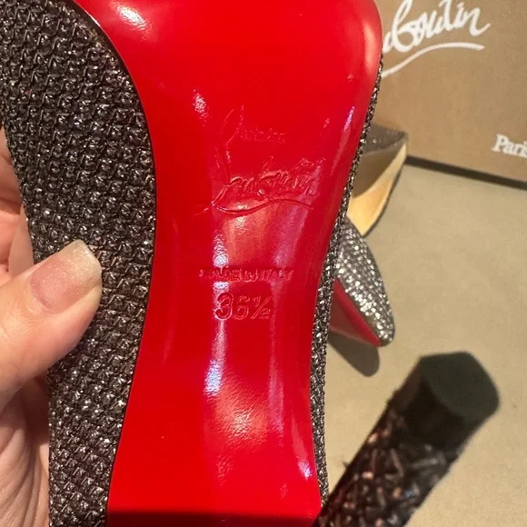 New Christian Louboutin Pigalle Follie Glittering Silver Heels